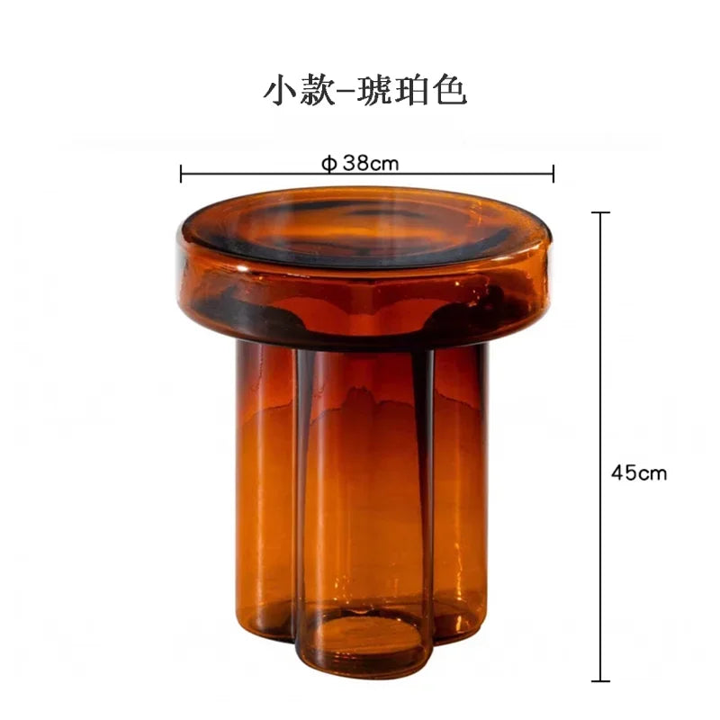 Nordic Creative Glass Coffee Table Living Room Sofa Side Tables Combination Handmade Coffee Table round Light Luxury Tables