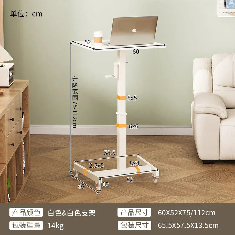 .Lifting Computer Desk Mobile Desk with Wheel Ideal for Home Learning Adjustable Gamer Desk for Adults