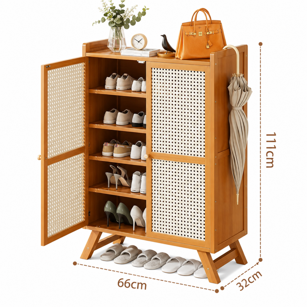 Modern Multi-Layer Shoe Rack Cabinet, Dustproof Entryway Shoe Storage