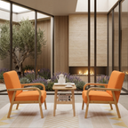 Modern Minimalist Pine Wood Table & Chair Set for Living Room