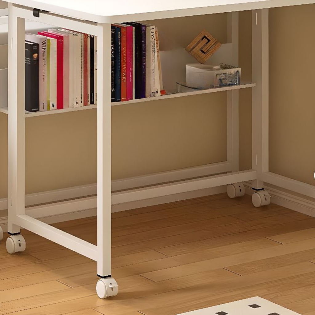 Modern Height Adjustable Folding Desk, Portable Mobile Computer Table