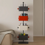 Modern Nordic bookshelf with colorful open storage shelves, decorative display bookcase for living room, bedroom and study