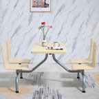Modern Connected Dining Table and Chair Set, Commercial Restaurant & Café Furniture