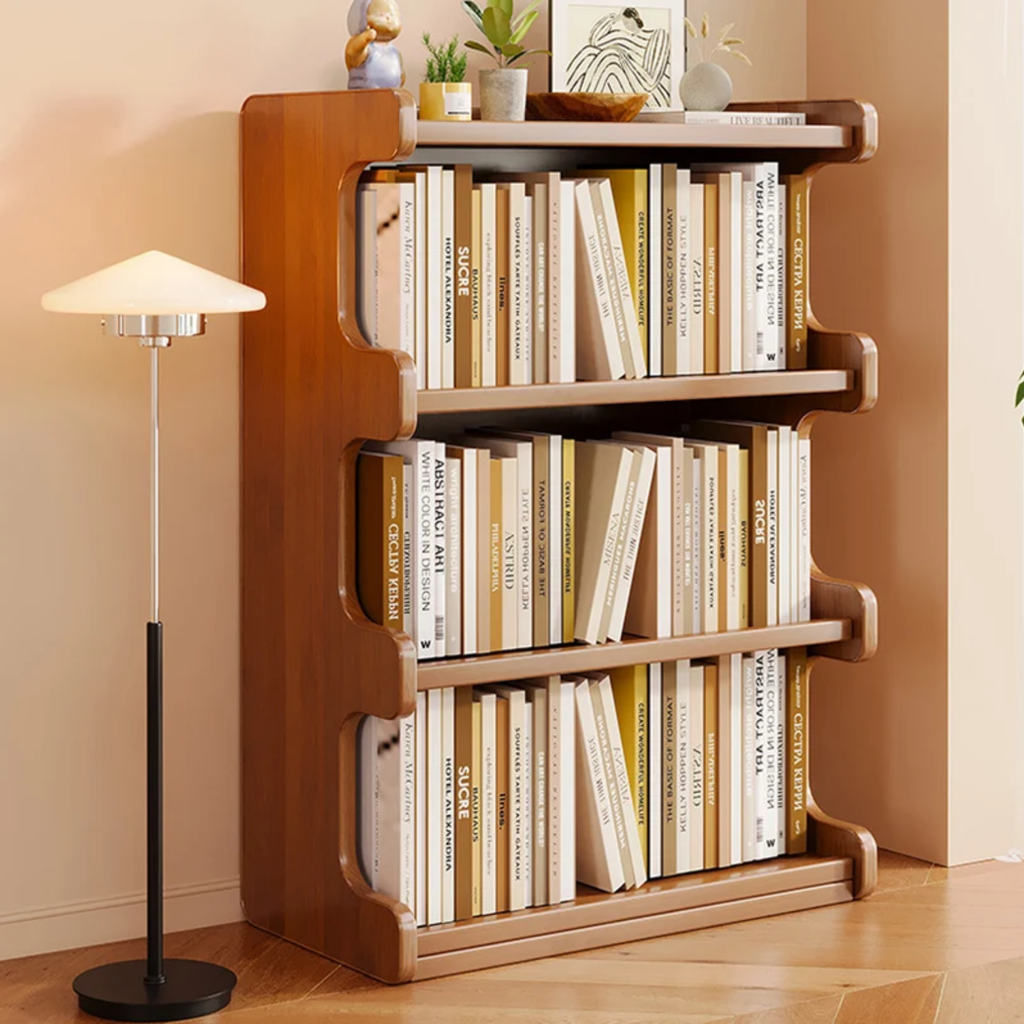 Floor-to-Ceiling Bookshelf with Multi-Tier Storage for Living Room & Home Office