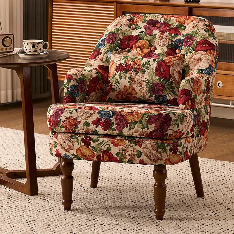 American Retro Sofa Chair Single Casual High-End Comfortable Armchair Ergonomic Balcony Sillas Para Salón Living Room Furniture