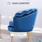 Formwell Modern Accent Chair, Velvet-Touch Fabric Leisure Club Chair with Gold Metal Legs for Bedroom Living Room