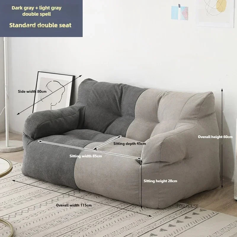Ljylazy Linen Single Double Minimalist Sofa Leisure Bean Bag Chair Living Room Personality Puffs Sofa Creative Home Furniture