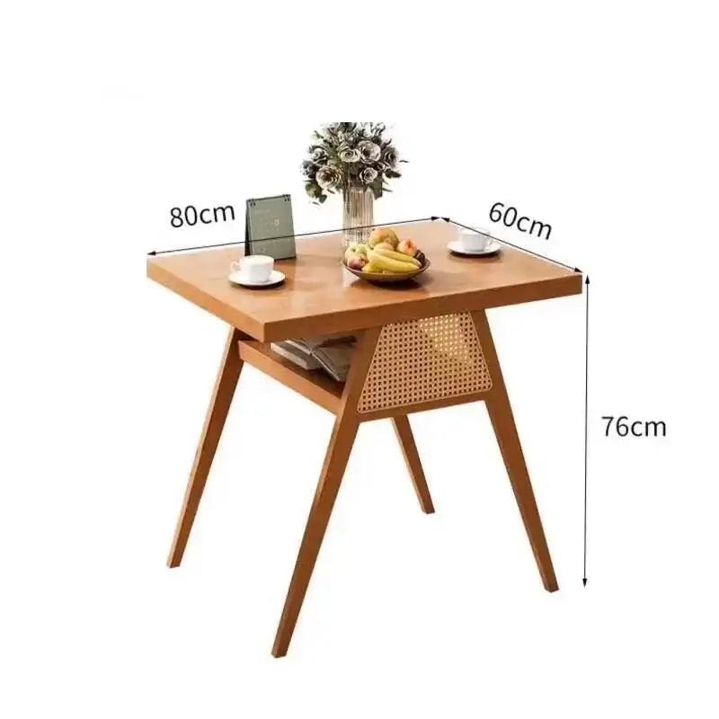 Garden Leisure Balcony Tea Table Solid Three-Piece Patio Furniture Rattan Wood Outdoor Tables and Chairs Furniture Nordic Sets M