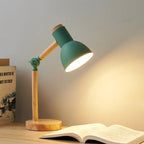 Creative Nordic Table Lamp - Wooden Art LED Turn Head Simple Design Eye Protection for Bedside Desk, Reading & Study