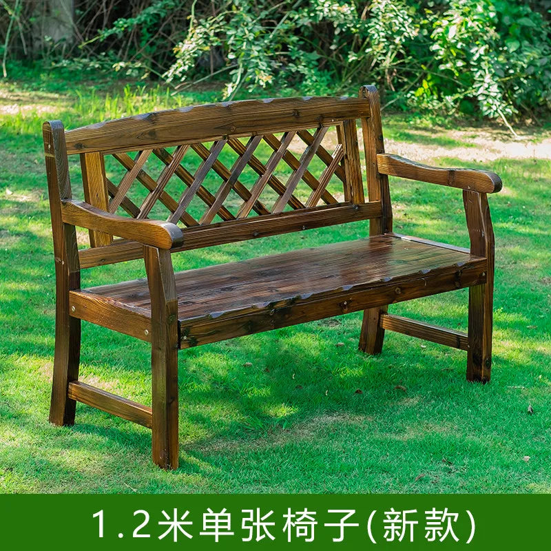 Outdoor Courtyard Anticorrosive Solid Wood Tables and Chairs Outdoor Open-Air Balcony Garden Waterproof and Sunscreen Leisure Ta