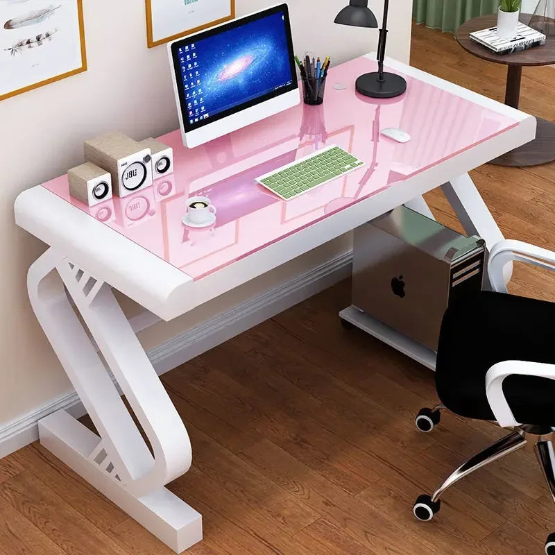For Tempered Glass Computer Game Desk Computer Desk Student Study/Office Desk 1 Person with 2 People