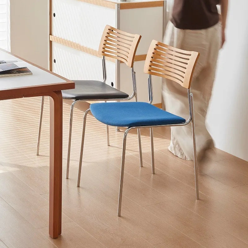 Modern Style Dining Chair Retro Solid Wood Armless Kitchen Seats Vintage Accent Chairs Rustic Decor Furniture
