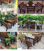 Outdoor Courtyard Anticorrosive Solid Wood Tables and Chairs Outdoor Open-Air Balcony Garden Waterproof and Sunscreen Leisure Ta