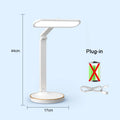 LED Clock Table Lamp USB Chargeable Dimmable Desk Lamp Plug-In LED Light Foldable Eye Protection Reading Night Light