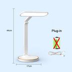 LED Clock Table Lamp USB Chargeable Dimmable Desk Lamp Plug-In LED Light Foldable Eye Protection Reading Night Light