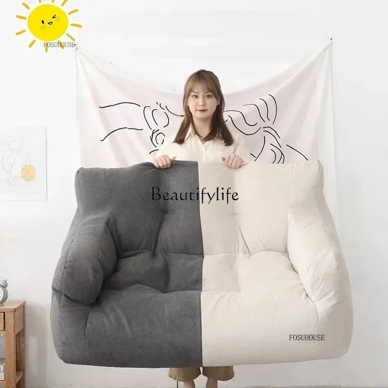 Ljylazy Linen Single Double Minimalist Sofa Leisure Bean Bag Chair Living Room Personality Puffs Sofa Creative Home Furniture