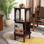 Simple Modern Creative Small Coffee Table Japanese Wood Bedside Table Rotating