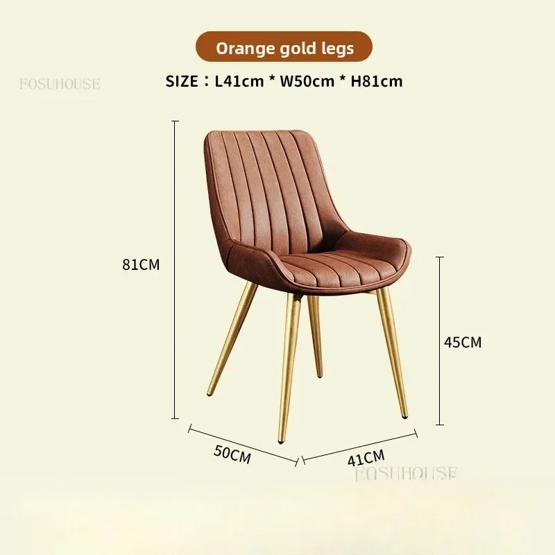 Modern Minimalist Backrest Dining Chairs Nordic Home Restaurant Furniture Light Luxury Leather Dressing Chair