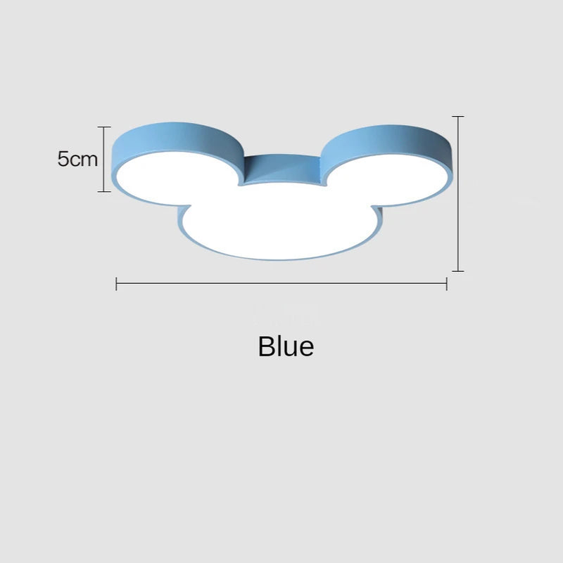 Cute Modern Ceiling Lamp Led Mickey Nordic Creative Lighting Fixture Living Child Kid Indoor Remote Control Decor Macaron Light