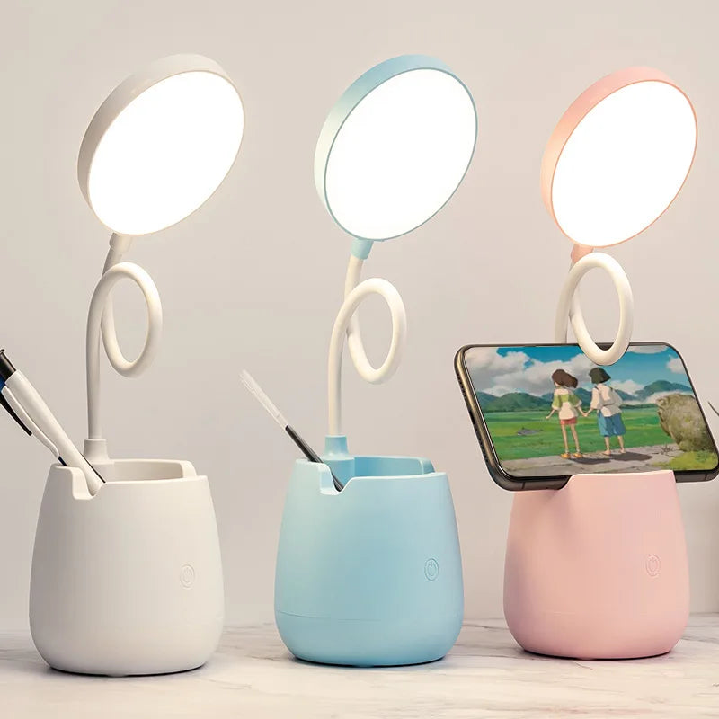 New LED Eye Protection Desk Lamp USB Bedside Lamp Charging Student Study Dormitory Reading Lamp Bedroom Night Light Gift