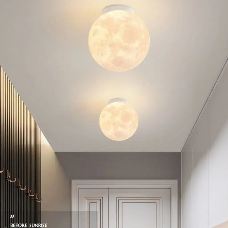 Creative 3D Printing Moon Lights, Modern and Minimalist Hallway Ceiling Lights, Children'S Rooms, Bedrooms, Study Rooms, Living