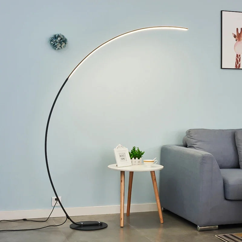 2025 Nordic LED Art Floor Lamps Home Indoor Living Room Black White Floor Lights Dimmable Remote RGB Bedroom Foyer Decor Corner