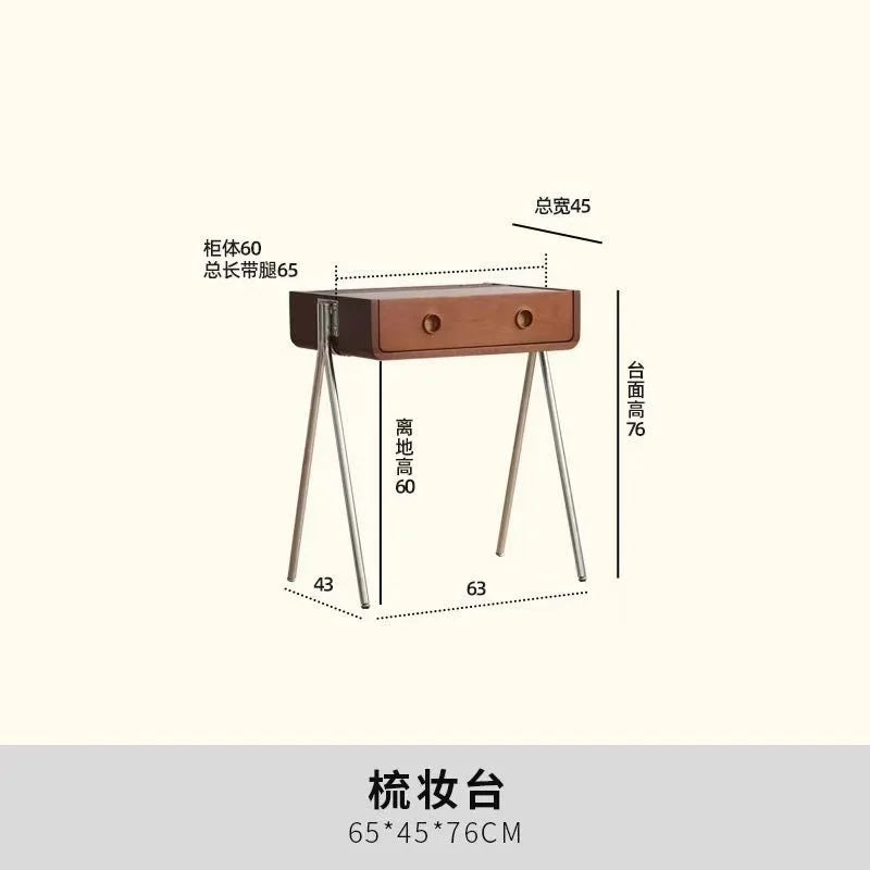Japanese Style Solid Wood Dressing Table Small Apartment Retro Table Bedroom Antique Furniture High-End Light Luxury Desk
