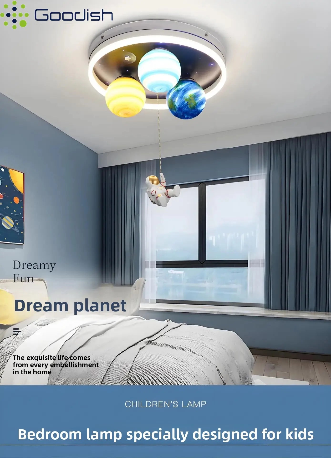 Modern Stylish Astronaut Planet Sky Led Home Ceiling Lights Art Creative Lamp for Chidren'S Bedroom Home Decoration Chandeliers
