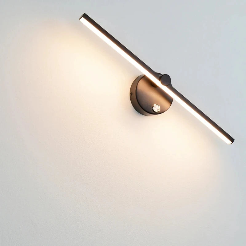 Nordic LED Indoor Wall Lamps White/Black Wall Lights for Home Bedroom Balcony Bedside Mirror Front with Swith Wall Sconce
