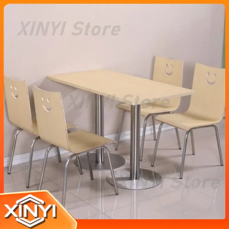 For Fast Food Restaurant Dining Table and Chair Set for Breakfast Snack Burger Milk Tea Shop High End Catering Staff Canteen
