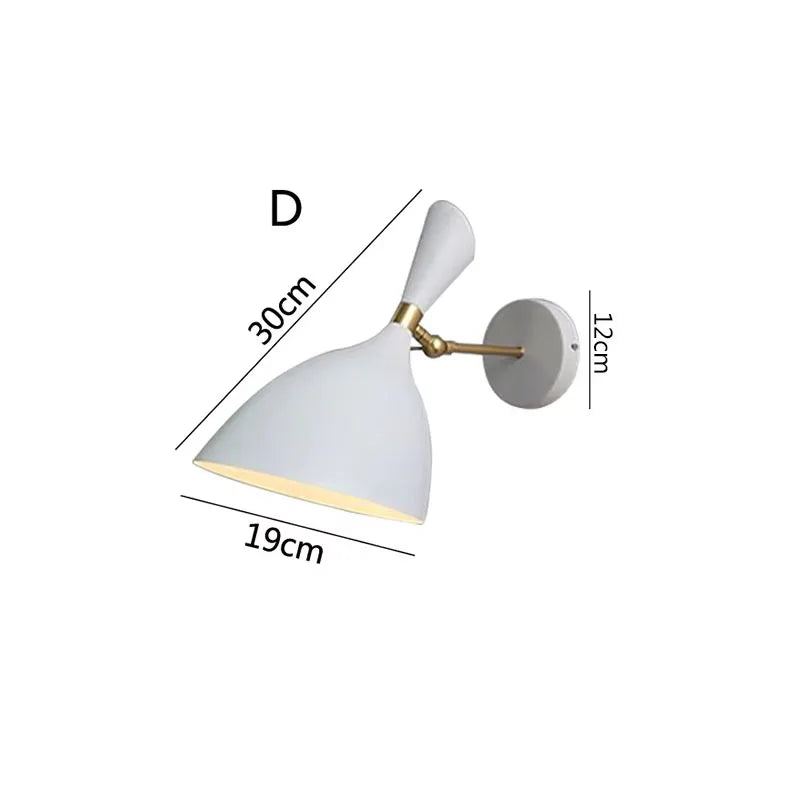 iron Wall Lamps Bedroom Living Room Wall Sconce Black White Home Decor Hotel Balcony beside Lighting