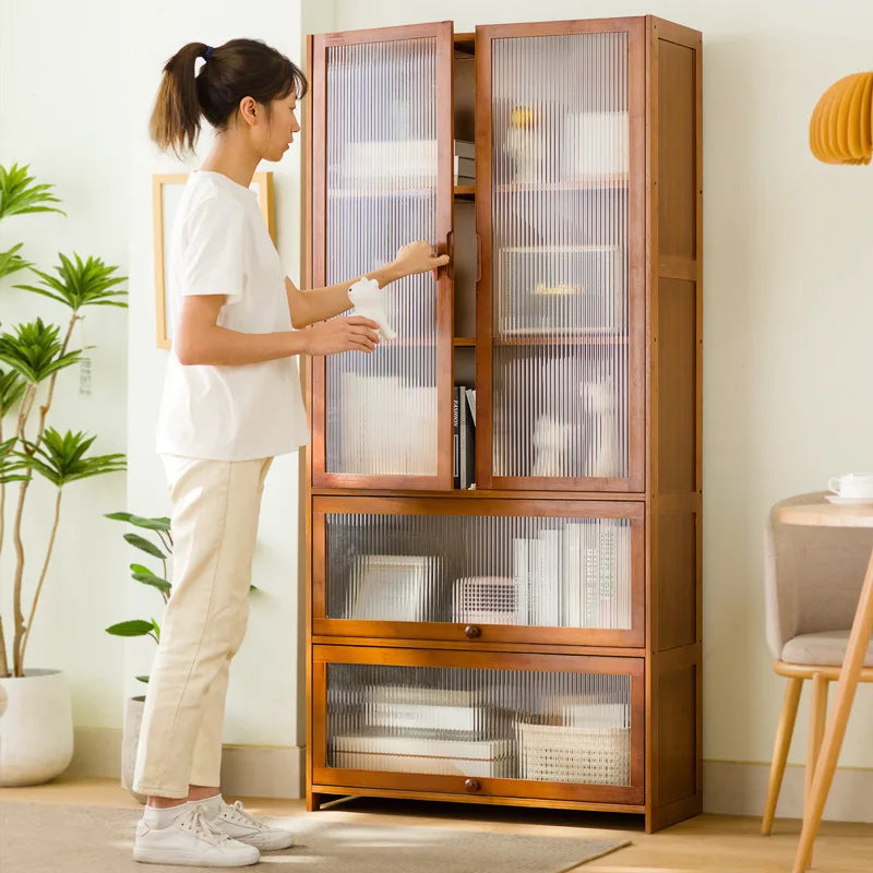 Bookshelf Shelf Floor-To-Ceiling Bookcase Reading Shelf Living Room Multi-Layer Storage Simple Storage Cabinet Solid Wood