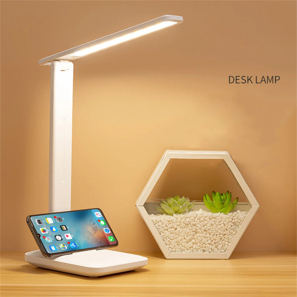 ZK40 Table Lamp Eye Protection Touch Dimming Plug in 180 Degree Flip Folding Stand Design LED Learning Desk Lamp