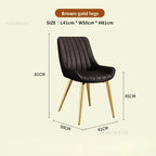 Modern Minimalist Backrest Dining Chairs Nordic Home Restaurant Furniture Light Luxury Leather Dressing Chair