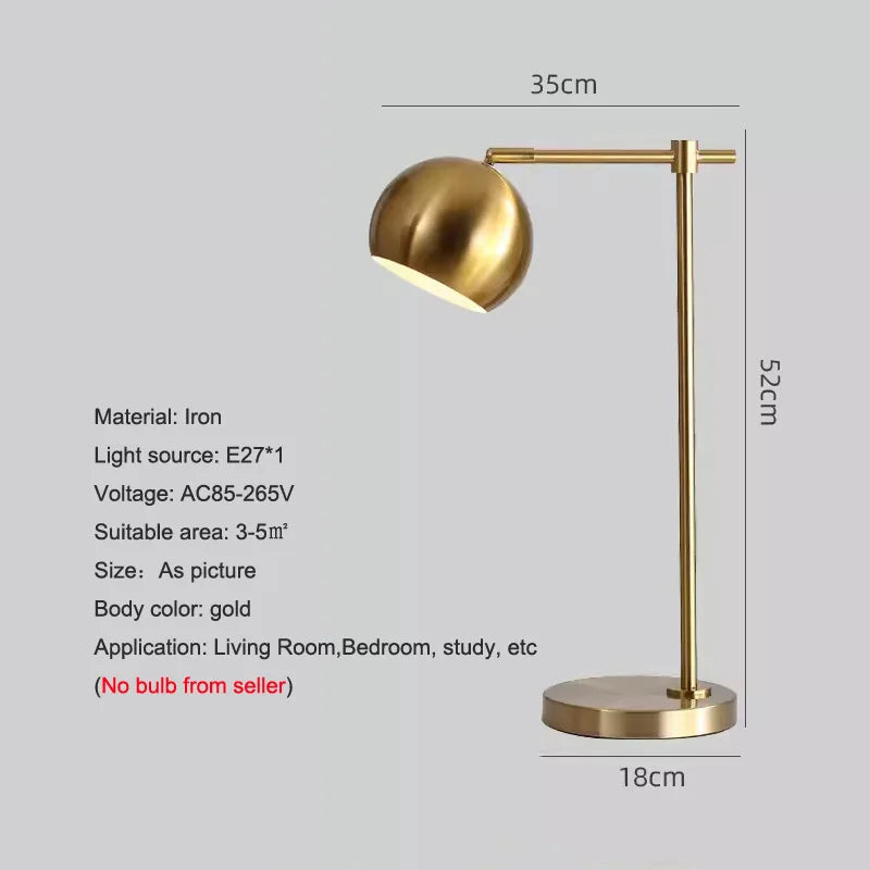 American Style Desk Lamp Iron Lamp Adjustable Living Room Bedroom Study Model Room Modern Hotel Creative Decorative Desk Lamp