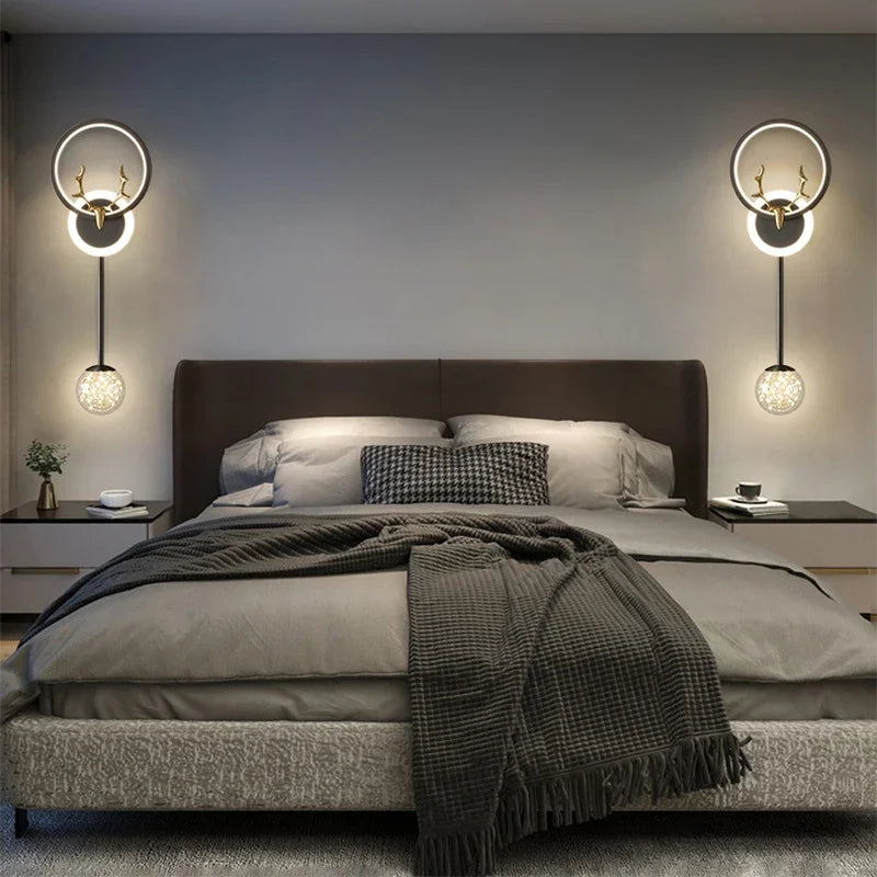 Modern LED Wall Lamp Creative Luxury Wall Lamp for Living Room Bedroom Bedside TV Background Restaurant Decor Wall Sconces