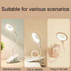 Portable Desk Lamp Rechargeable Reading Light Eye Protect Book Light LED USB Reading Lamp Touch Control Clip Table Desk Lamp