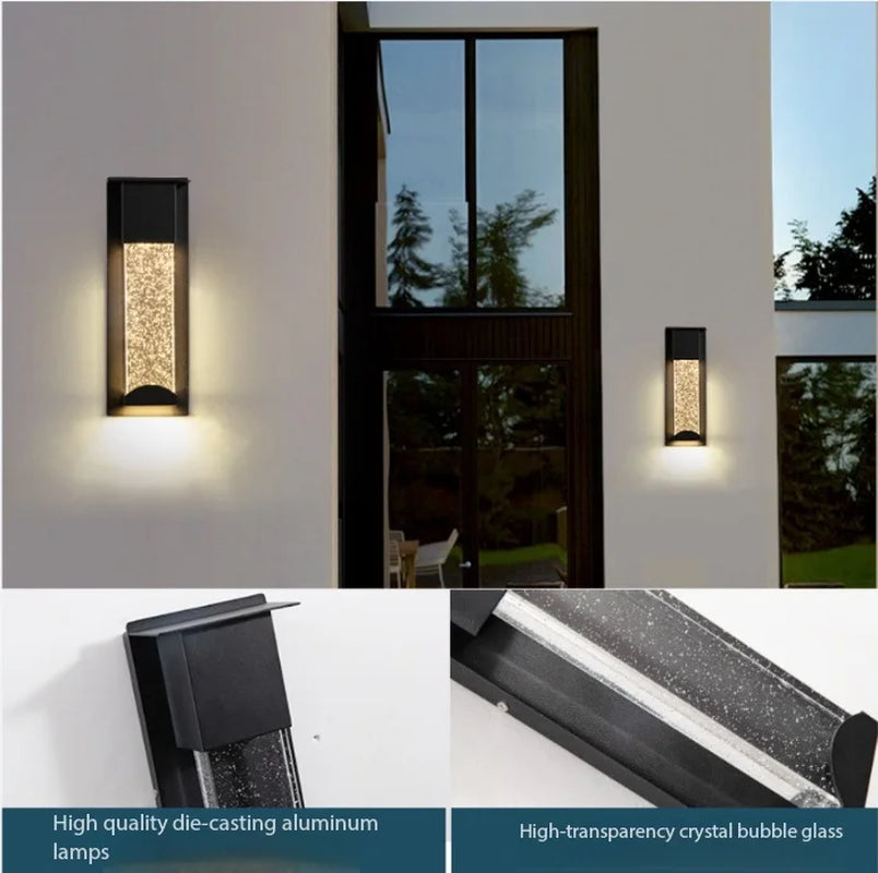New Simple LED Outdoor Waterproof Wall Lamp Balcony Corridor Road Lamp Courtyard Villa Induction Lamp