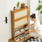 Ultra-Thin Shoe Cabinet, Tipping Bucket at the Door of the Home, Shoe Rack, Large-Capacity Entry Door, Simple Storage
