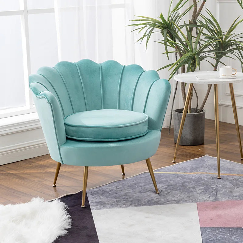 Formwell Modern Accent Chair, Velvet-Touch Fabric Leisure Club Chair with Gold Metal Legs for Bedroom Living Room
