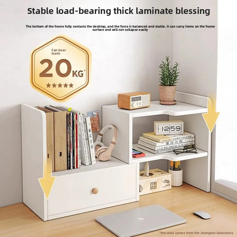 Bookshelf Desktop Shelf Multi-Layer Telescopic Office Desk Small Desk Storage Simple Bookcase