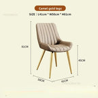 Modern Minimalist Backrest Dining Chairs Nordic Home Restaurant Furniture Light Luxury Leather Dressing Chair