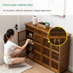 Bamboo Shoe Cabinet Multi-Layer Storage for Small Apartment Corridor Door Living Room Dustproof Household Organizer