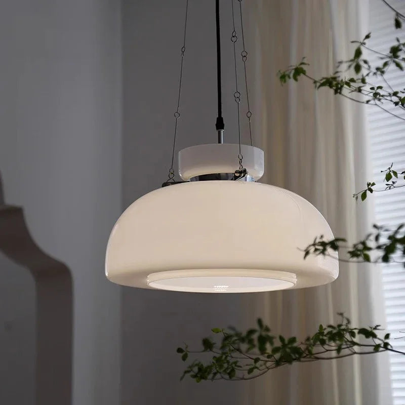 Modern Nordic White Simple Glass Pendant Lamp Living Room Restaurant Bedroom Bar Hanging Light Home Decoration Luster Chandelier