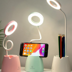 Modern LED desk lamp with built-in pen holder, eye protection study and reading light for student desk, office and bedroom