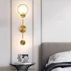 Modern geometric LED wall sconce with acrylic shade, luxury black and gold wall light for bedroom and contemporary interior lighting