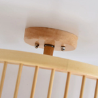 Modern Japanese Wood Drum Ceiling Light, Solid Wood Cylindrical Ceiling Fixture