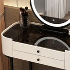 Modern Makeup Vanity Set with LED Mirror & Stool, 2 Drawers for Bedroom