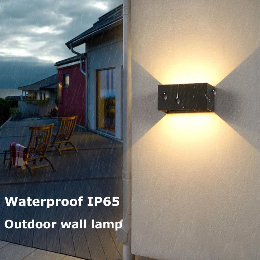 6W/12W LED Waterproof Wall Lamp in Black/White/Grey for Indoor and Outdoor Decoration Lighting Aluminum Wall Lights AC 110V 220V