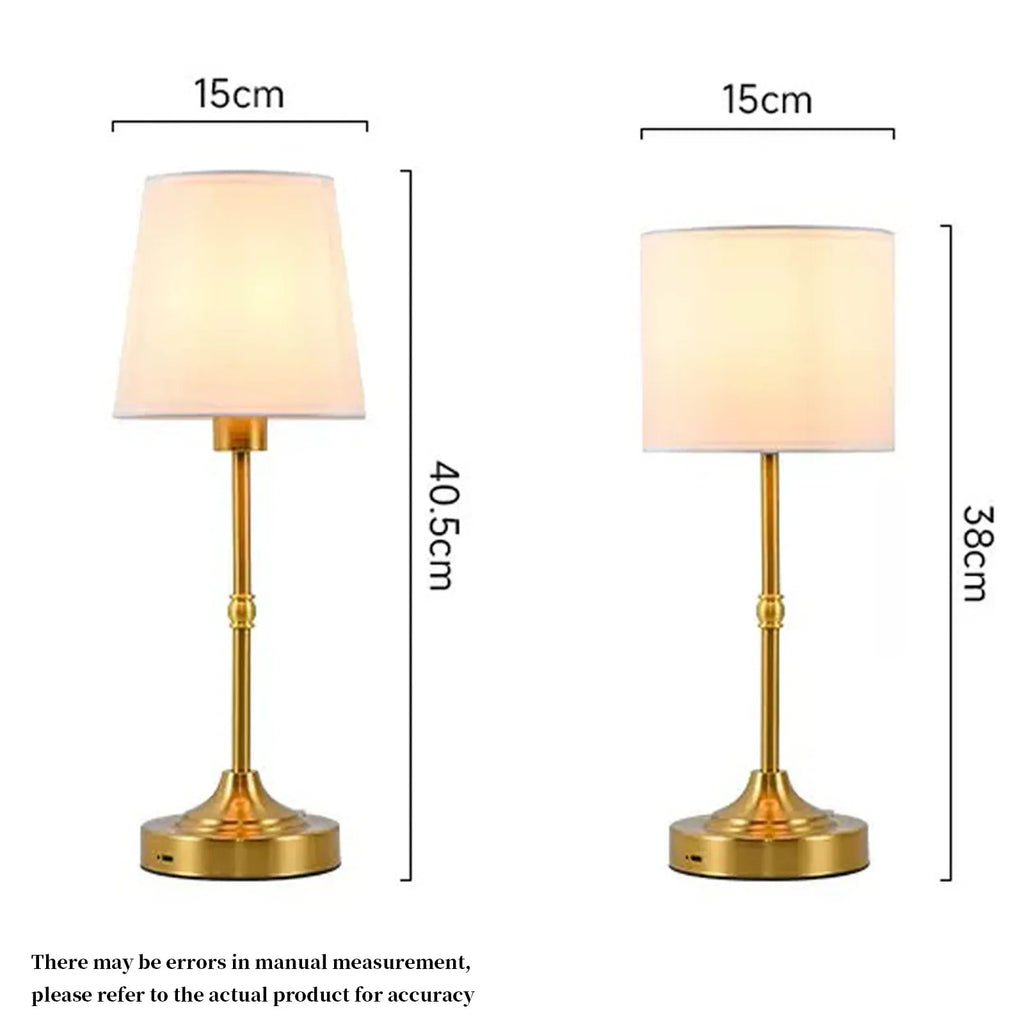 Cordless Table Lamps Rechargeable Battery Lamp with 3-Level Dimmable Fabric Touch Bedside Lamps for Bedroom, Living Room